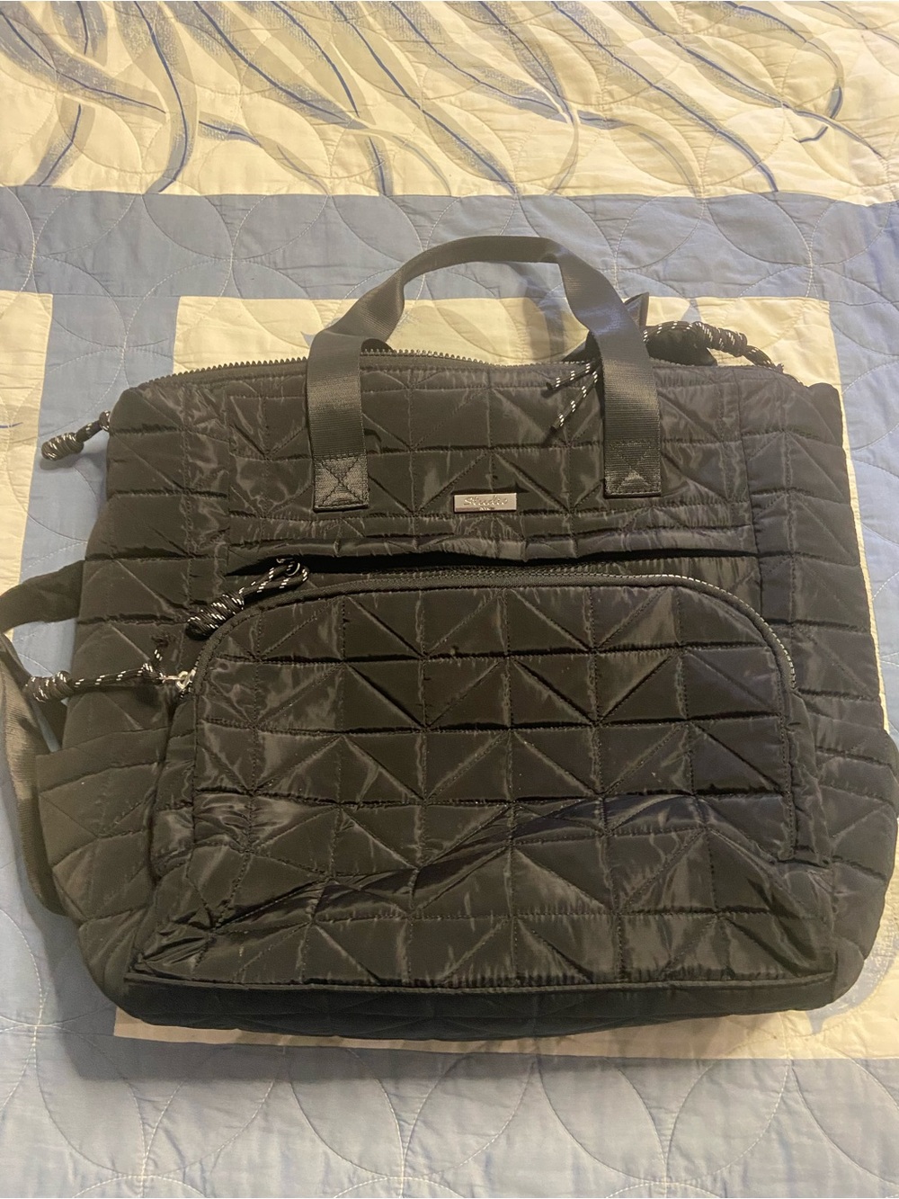 STUDIO NYC Black Quilted LARGE Travel Backpack